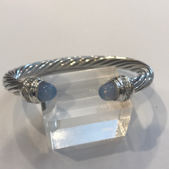 ♥️♥️SOLD♥️♥️DAVID YURMAN 7mm Moonstone & Diamond - Picture 6 of 13